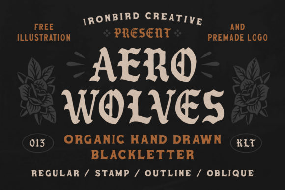 Aero Wolves: Elevating Bold Designs with a Masterfully Crafted Blackletter Typeface